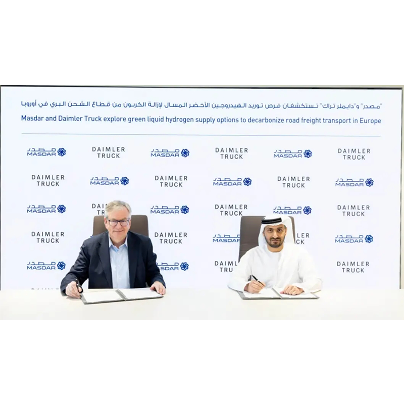 ລົດບັນທຸກ Daimler, ໃນການຮ່ວມມືກັບ MASDAR, ວາງແຜນທີ່ຈະສົ່ງອອກໄຮໂດຼລິກແຫຼວຂອງແຫຼວ